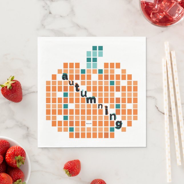 Serviette En Papier Citrouille parfait = Automne (En situation)