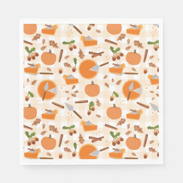 Serviette En Papier Citrouille Pie Automne Motif d'automne (Devant)