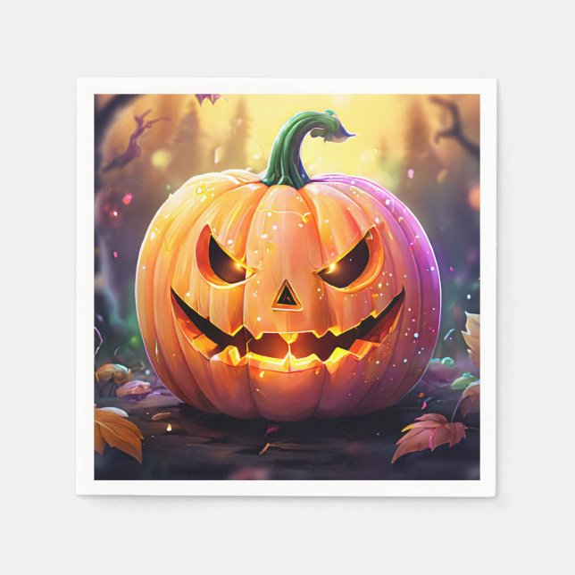 Serviette En Papier Citrouille, Plaques de papier (Devant)