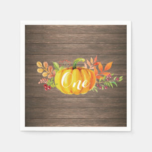 Serviette En Papier Citrouille Premier anniversaire Rustique Automne A