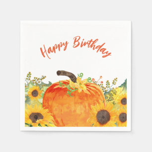 Serviette En Papier Citrouille rustique automne anniversaire