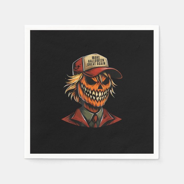Serviette En Papier Citrouille squelette drôle de Trumpkin pour rendre (Devant)