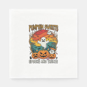 Serviette En Papier Citrouille Sucreries Effraie Traitements Halloween