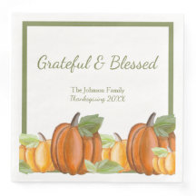 Citrouilles aquarelle Thanksgiving Personnalisé