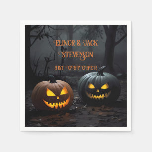 Serviette En Papier Citrouilles d'Halloween festifs et motifs floraux