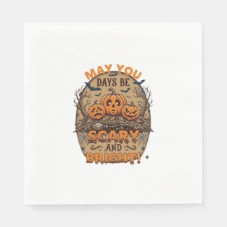 Serviette En Papier Citrouilles effrayantes de Halloween Bats Broomsti