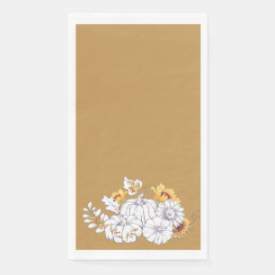 Serviette En Papier Citrouilles et tournesols d'or de Harvest moderne