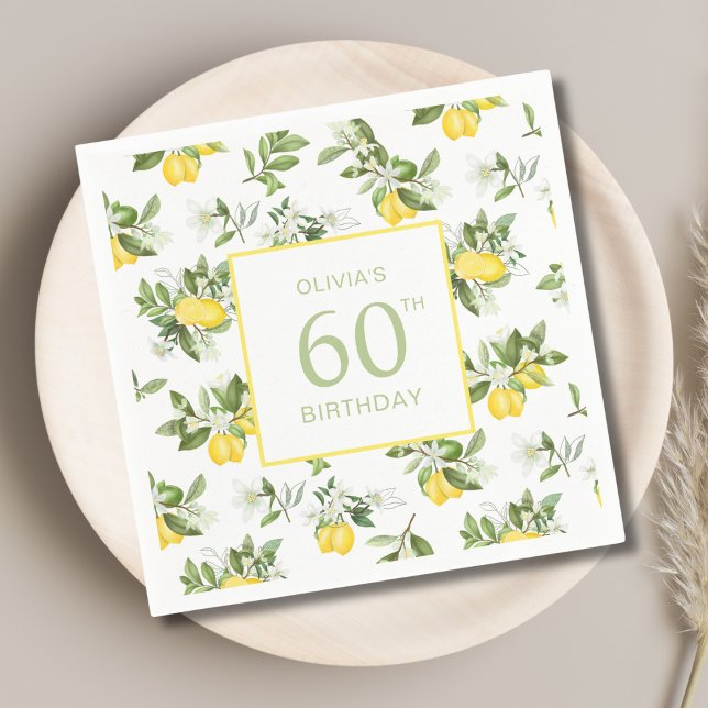 Serviette En Papier Citrus citron 60e anniversaire (Créateur téléchargé)