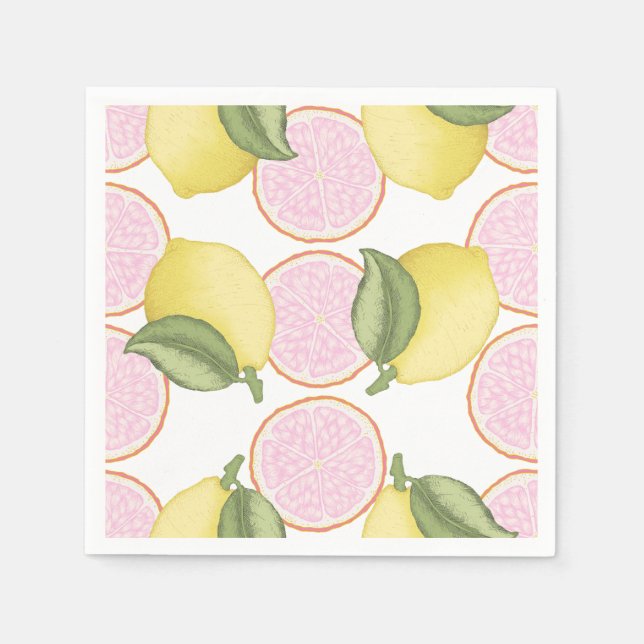 Serviette En Papier Citrus Citrus rose Anniversaire (Devant)