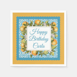 Serviette En Papier Citrus & Marocain Blue Custom Party