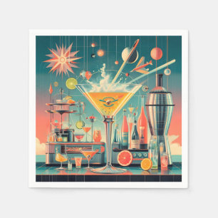 Serviette En Papier Citrus Martini Bar Futuriste Atomique du milieu du