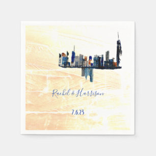 Serviette En Papier Cityscape London Painted Mariage paysage