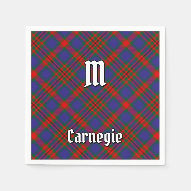 Serviette En Papier Clan Carnegie Tartan (Devant)