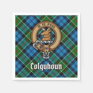 Serviette En Papier Clan Colquhoun Crest sur Tartan