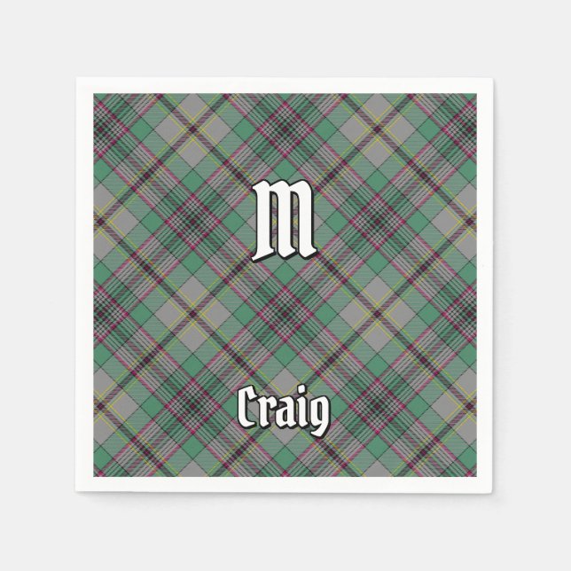 Serviette En Papier Clan Craig Tartan Napkins (Devant)