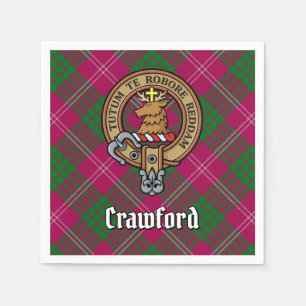 Serviette En Papier Clan Crawford Crest sur Tartan