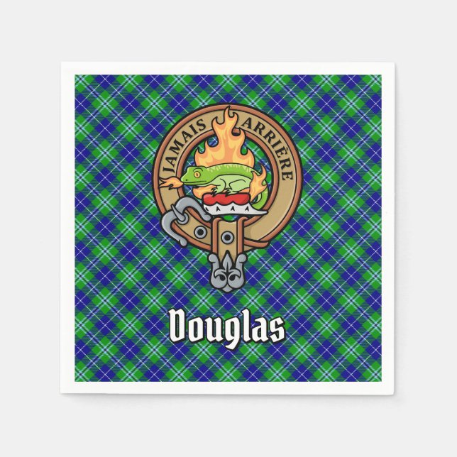 Serviette En Papier Clan Douglas Crest sur Tartan (Devant)