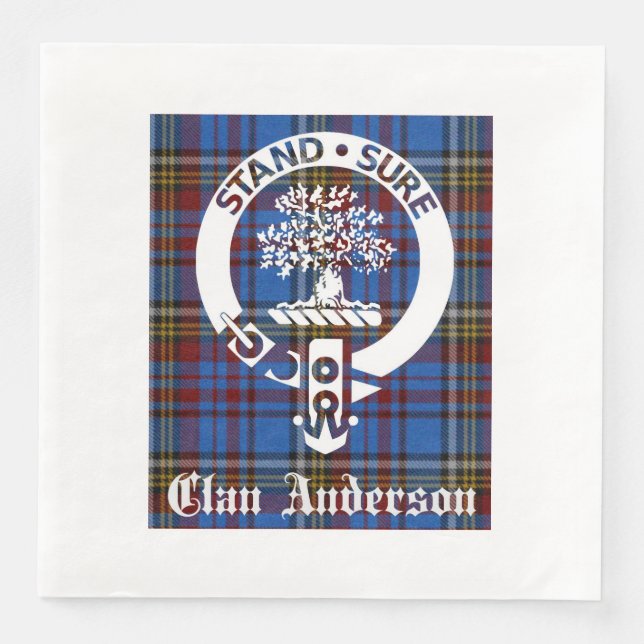 Serviette En Papier Clan écossais Anderson Crest & Tartan (Devant)