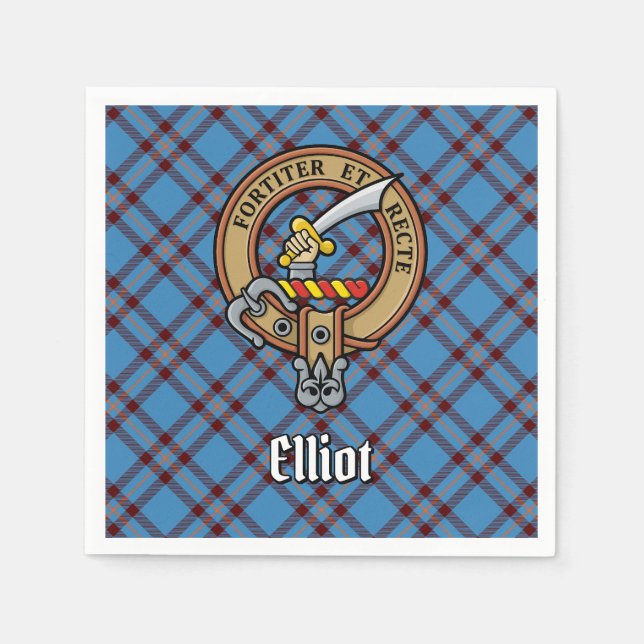 Serviette En Papier Clan Elliot Crest sur le tarte antique (Devant)