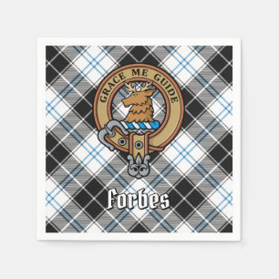 Serviette En Papier Clan Forbes Crest sur la robe Tartan
