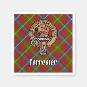 Serviette En Papier Clan Forrester Crest sur Tartan
