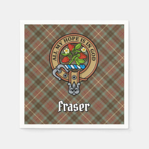Serviette En Papier Clan Fraser Crest sur le tartare de chasse Patinée