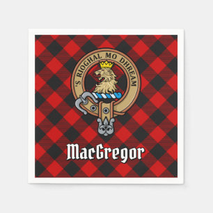 Serviette En Papier Clan Gregor Crest sur Rob Roy Tartan
