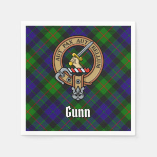 Serviette En Papier Clan Gunn Crest sur Tartan
