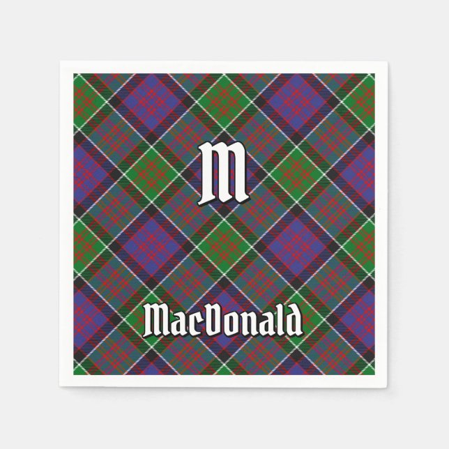 Serviette En Papier Clan MacDonald de Clanranald Tartan Napkins (Devant)