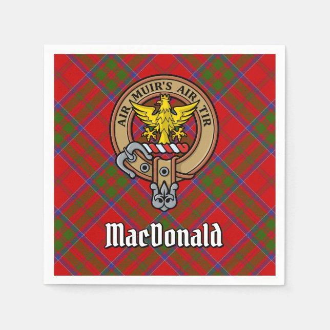 Serviette En Papier Clan MacDonald de Keppoch Crest sur Tartan (Devant)