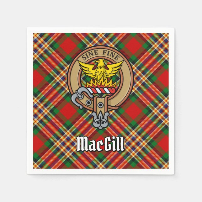 Serviette En Papier Clan MacGill Crest sur Tartan (Devant)