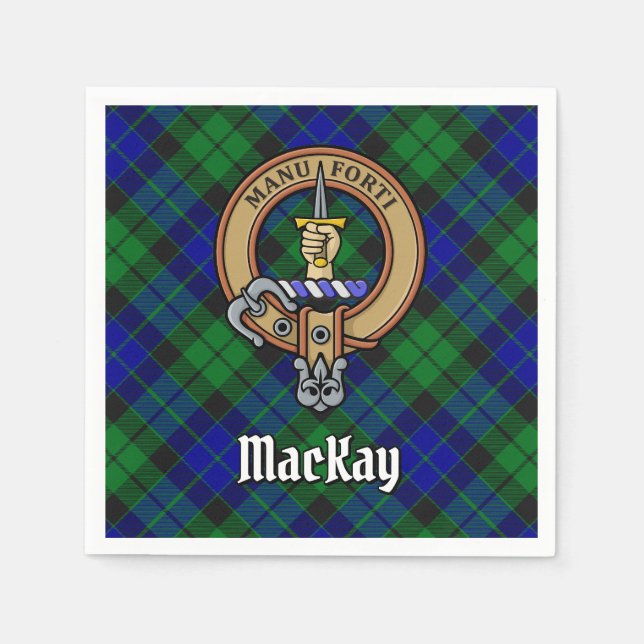 Serviette En Papier Clan MacKay Crest sur Tartan (Devant)