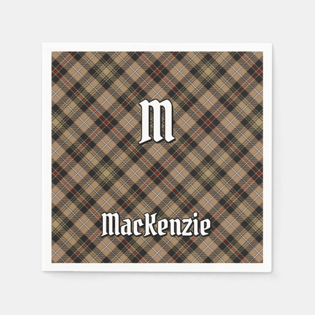 Serviette En Papier Clan MacKenzie Chasse Serviettes Tartan Brown (Devant)