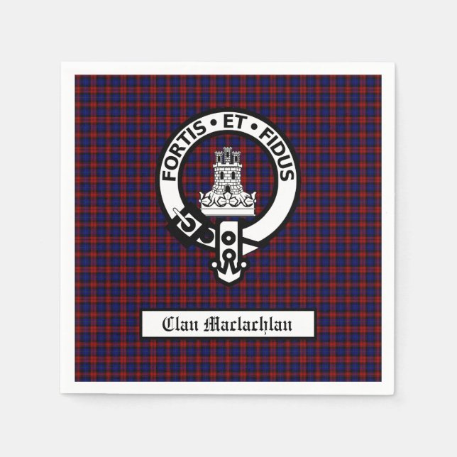 Serviette En Papier Clan Maclachlan Crest Badge et Tartan (Devant)