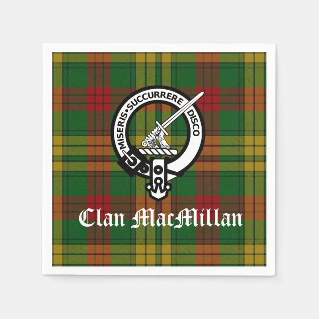 Serviette En Papier Clan MacMillan Crest Badge et Tartan (Devant)