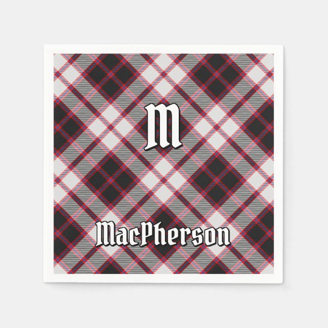 Serviette En Papier Clan MacPherson Chasse Tartan Napkins (Devant)
