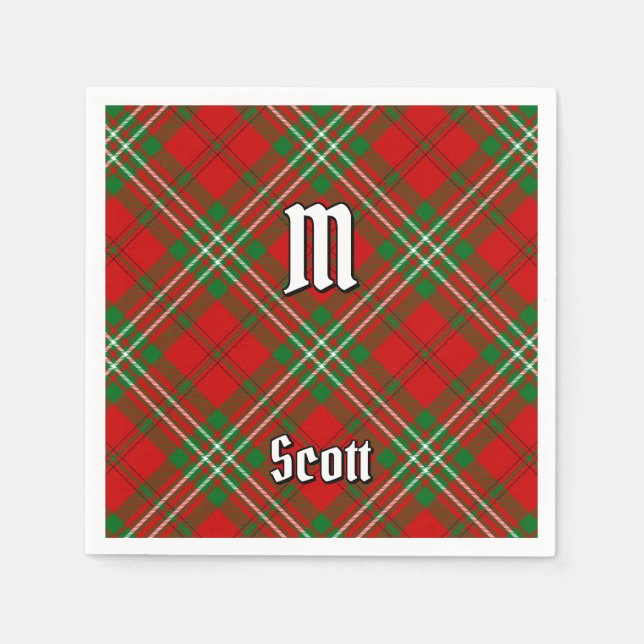 Serviette En Papier Clan Scott Red Tartan Napkins (Devant)