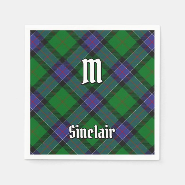 Serviette En Papier Clan Sinclair Chasse Tartan (Devant)
