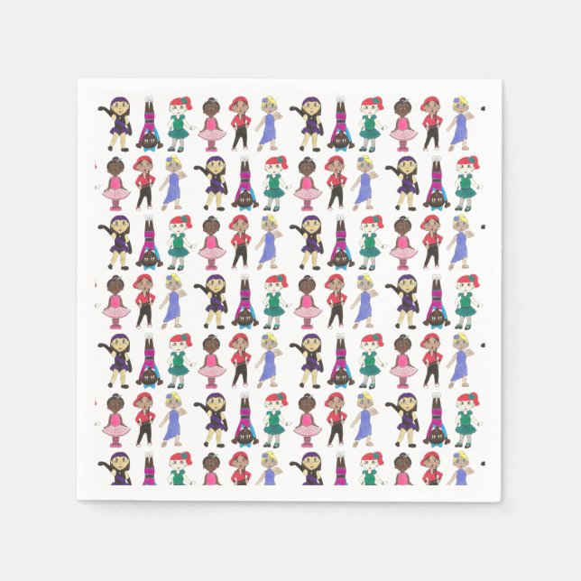 Serviette En Papier Classe Danse Ballet Tap Jazz Lyrical Acro Dancers (Devant)