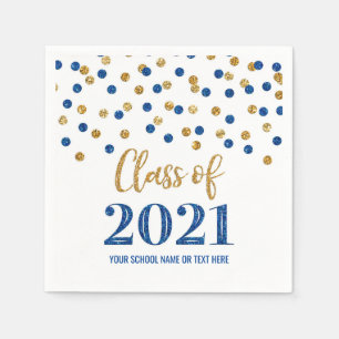 Serviette En Papier Classe Dark Blue Gold Confetti de 2021