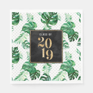 Serviette En Papier Classe de 2019 Feuille verte Gaine tropicale napki