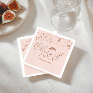 Serviette En Papier Classe De 2021 Rose Gold Foil Graduation Party Pin