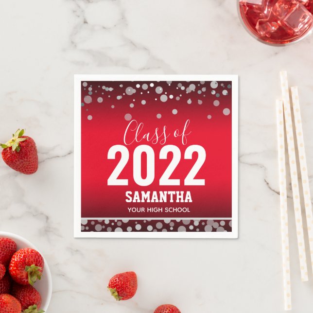 Serviette En Papier Classe de 2022 Nom de la graduation et serviettes  (En situation)