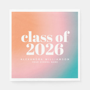 Serviette En Papier Classe de 2024 Tendance Gradient coloré Personnali