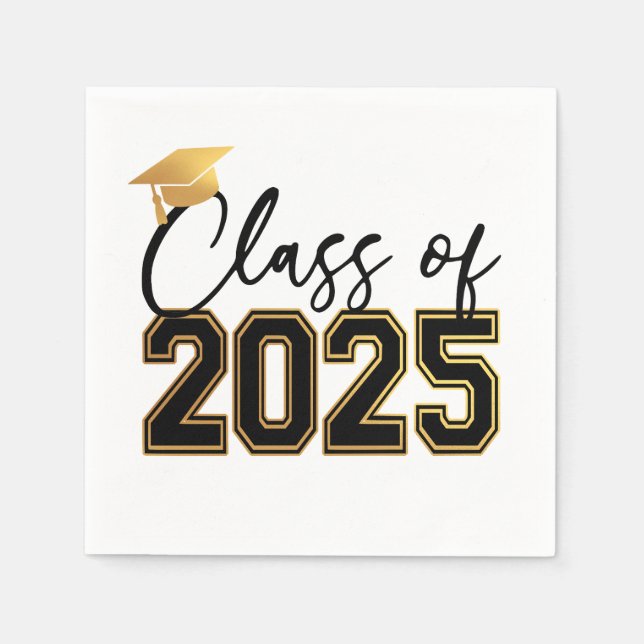 Serviette En Papier Classe de 2025 Graduation Party Napkins (Devant)