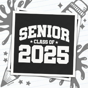 Serviette En Papier Classe de 2025 Lycée Graduation Senior 2025