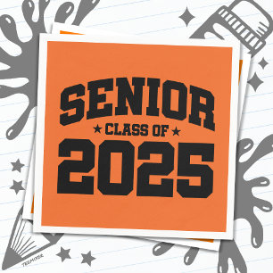 Serviette En Papier Classe de 2025 Lycée Graduation Senior 2025