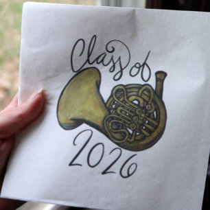 Serviette En Papier Classe de 2026 Classe de cor d'harmonie Musique   