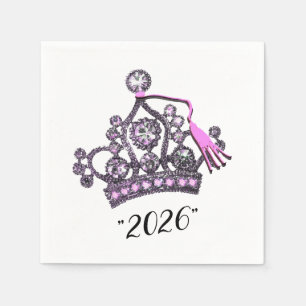Serviette En Papier «Classe de 2026» Couronne de princesse