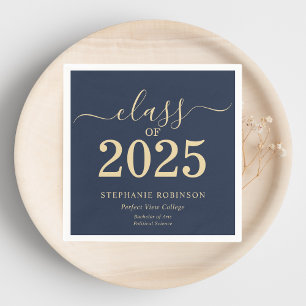Serviette En Papier Classe de Bleu Gold College 2025